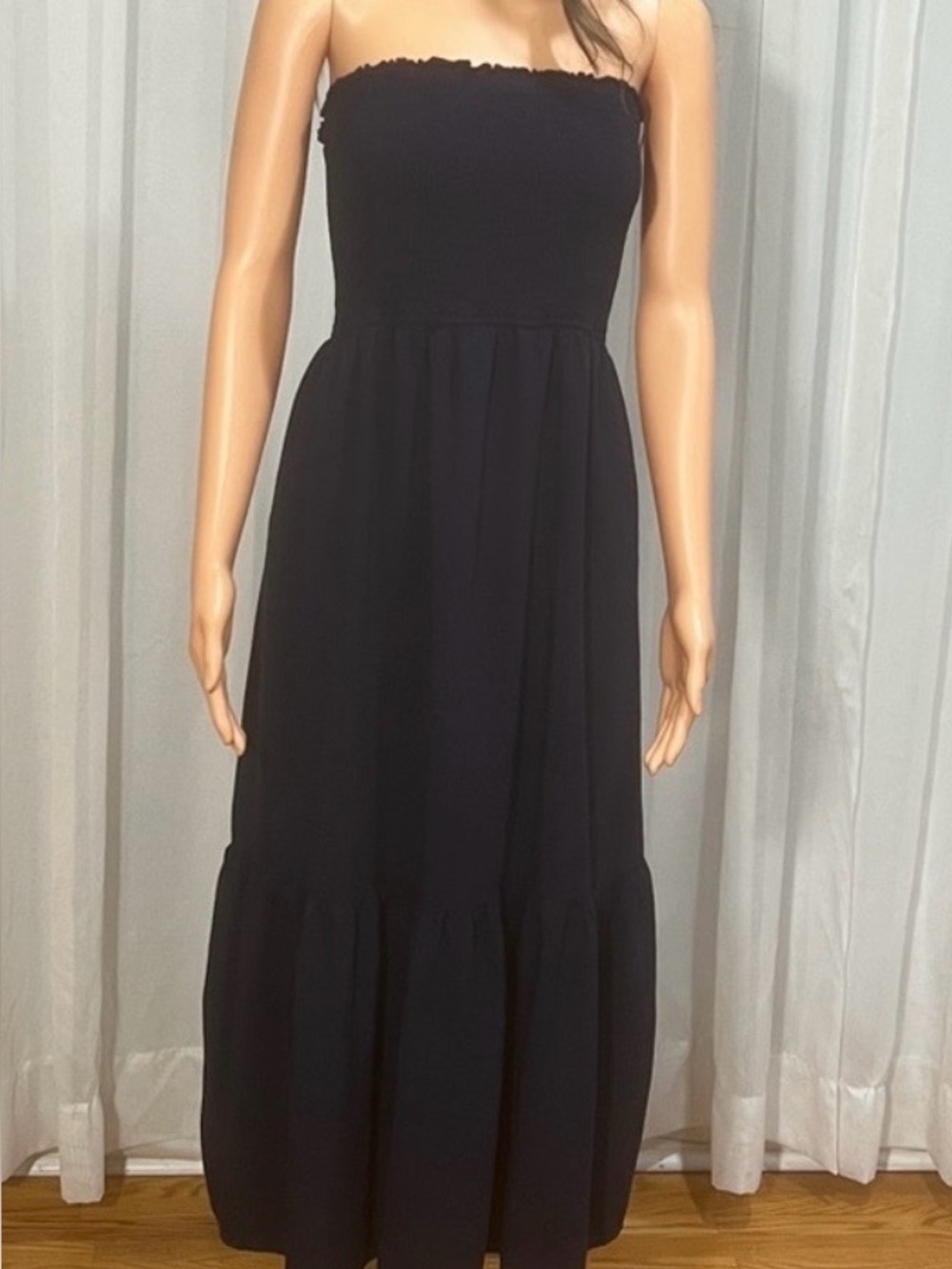 Chic Strapless Blue Dress